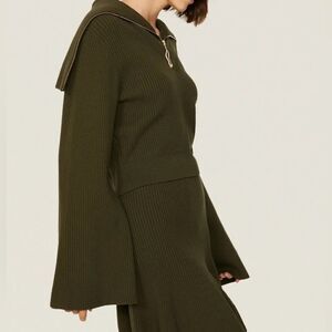 NEW Tanya Taylor Monica Wool Knit Sweater Olive